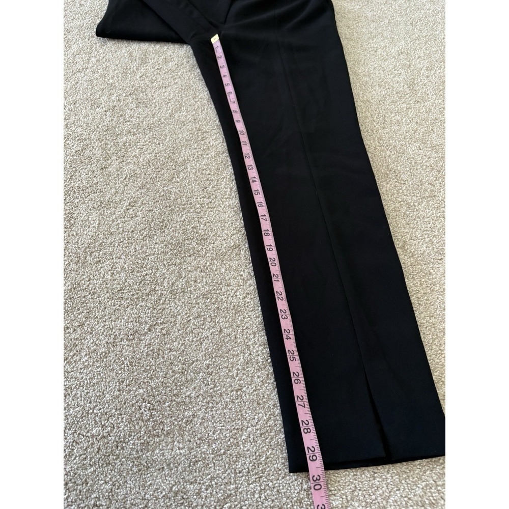 St. John Caviar Womens Jennifer‎ Pants Black Flat Front Slacks Size 6 - Picture 7 of 7